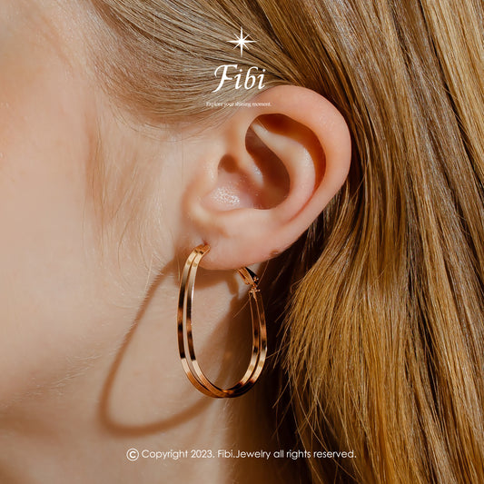 Double Layer Rose Gold Plated Hoop Earrings