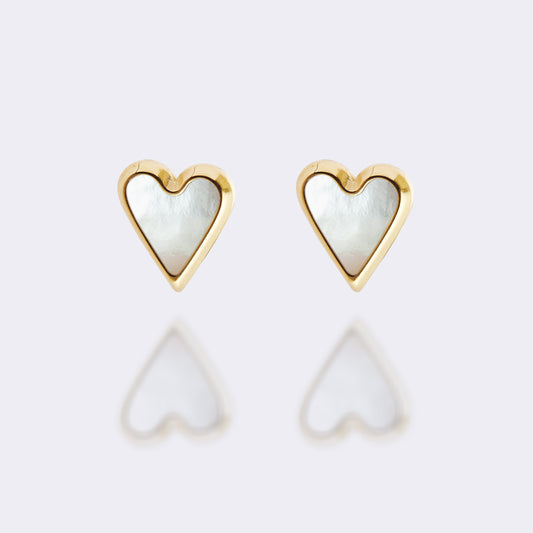 Shell Heart Shape Stud Earrings