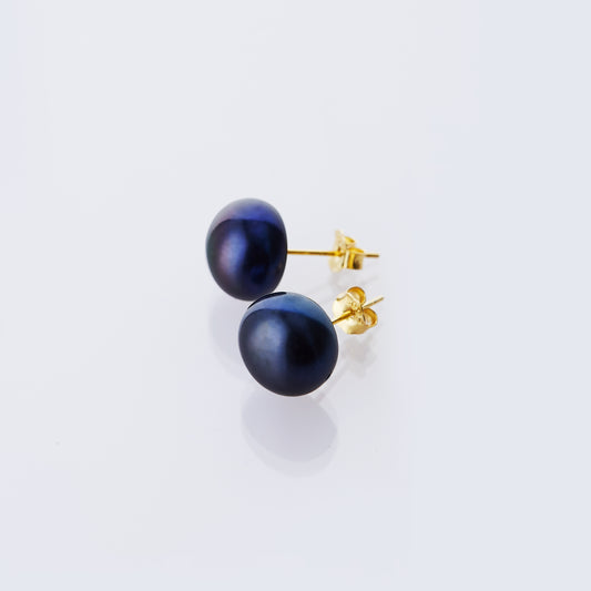 Freshwater Black Pearl Stud Earrings