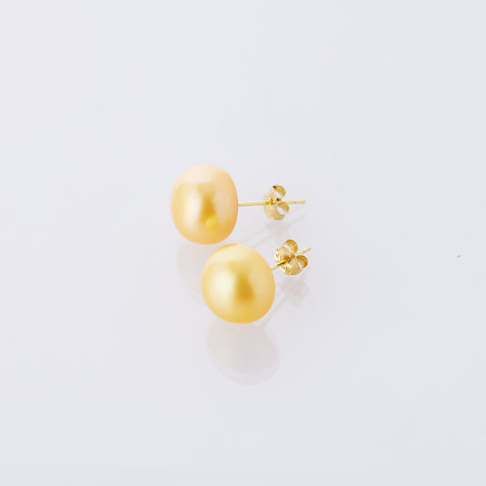 Freshwater Golden Pearl Stud Earrings