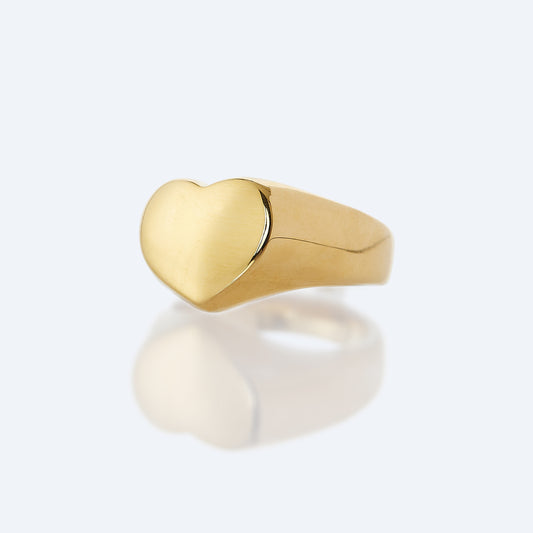 Simple Heart Shape Gold Ring
